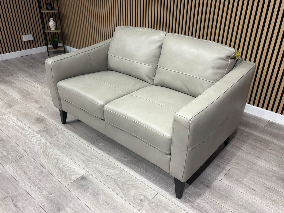 John Lewis BAILEY Style 2 Seater Stone Leather Sofa RRP £1695