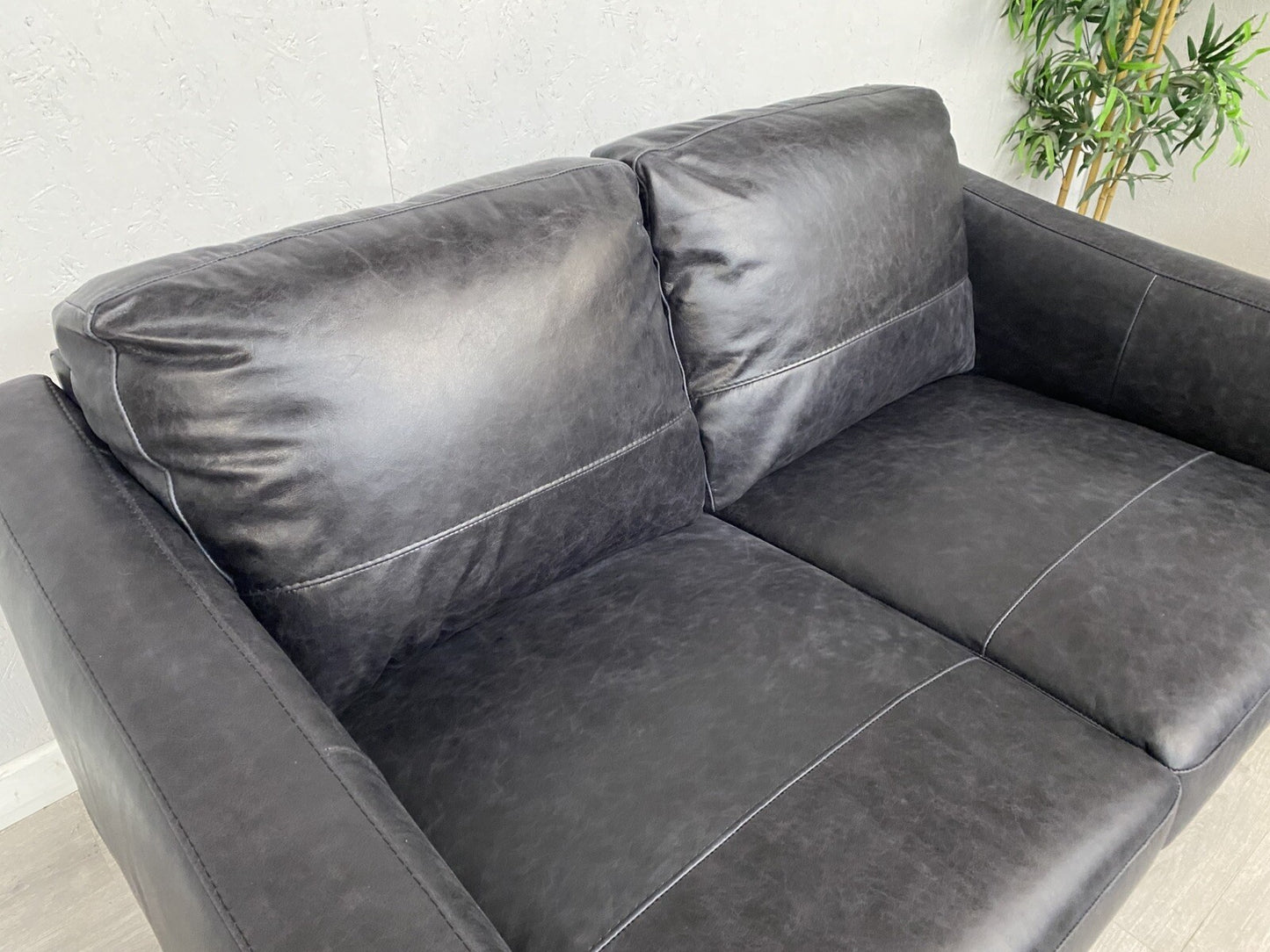 John Lewis BAILEY Style Leather 3 Seater + 2 Seater Sofa Set, Black - RRP £3,498