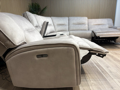 DFS - EXCALIBUR Fabric Large 2 Corner 2 Power Recliner Console Sofa - RRP £3,999