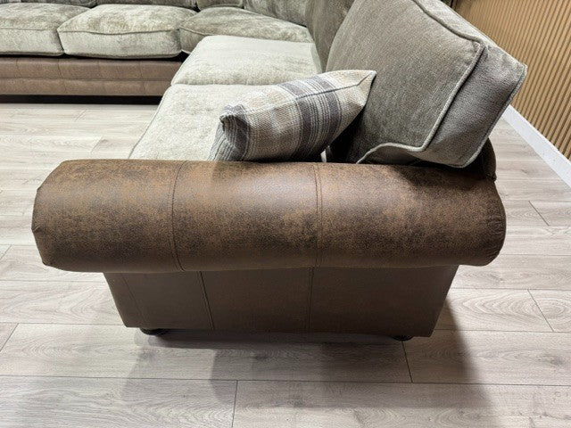 Oakfurnitureland DARWIN 2 Corner 2 Large Fabric Corner Sofa - RRP £2899