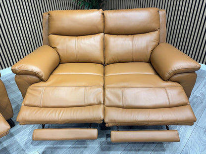 Furniture Village PANACHE Style Leather 3 + 2 Seater Power Recliner Sofa Set