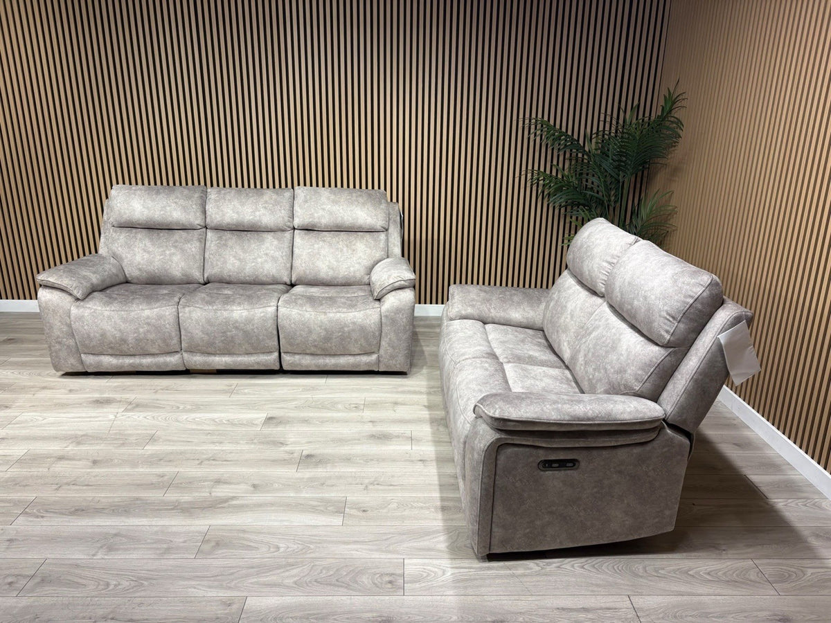 Furniture Village Fabric Power Recliner 3 Seater + 2 Seater Sofa Set - RRP £2590