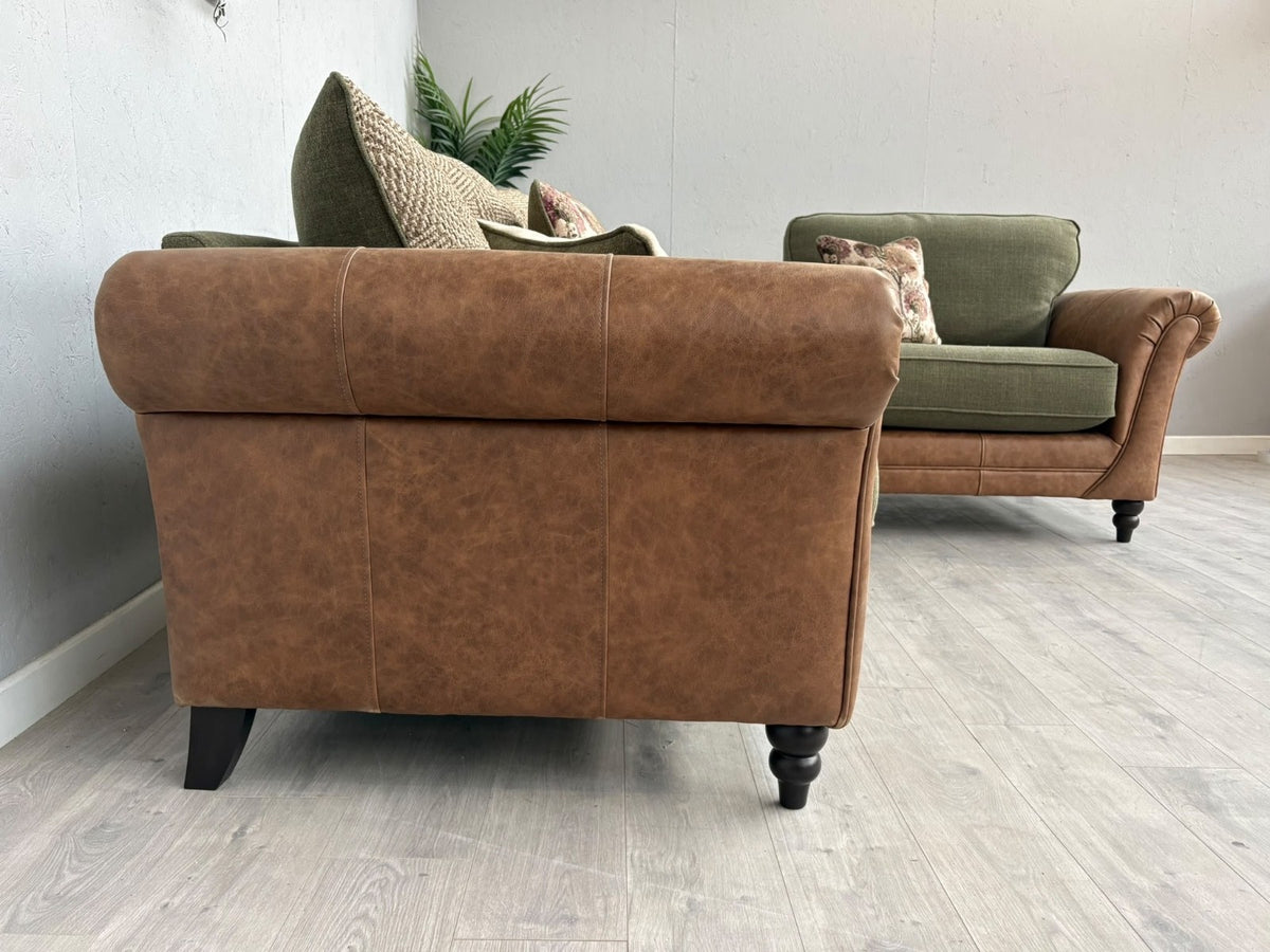 CHATSWORTH Farmhouse Style Fabric 2 Seater Sofa + Love Chair Set RRP £3390