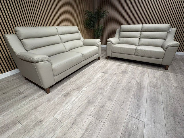 John Lewis Sample BELLA Leather Sofa, Pearl - Different Combinations Available