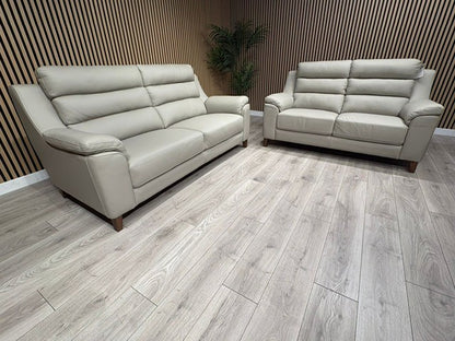 John Lewis Sample BELLA Leather Sofa, Pearl - Different Combinations Available