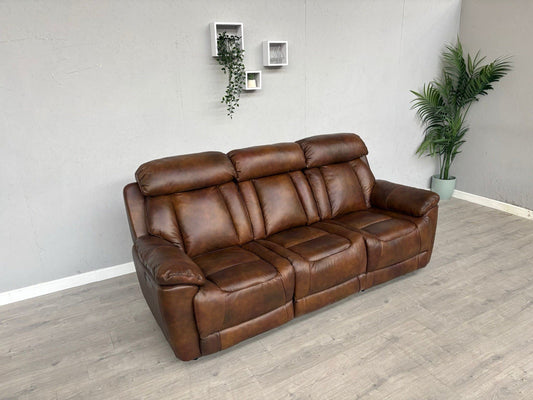 DFS Bravado Leather 3 Seater Sofa, Power Recliners, Fold Down Table - RRP £1,999