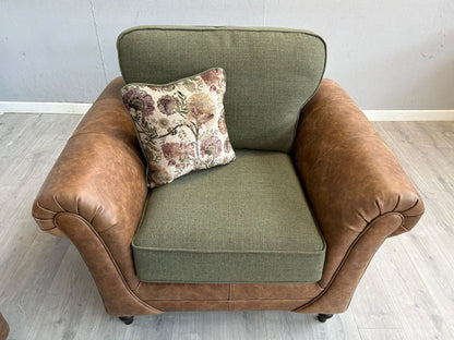 CHATSWORTH Farmhouse Style Fabric 3 Seater Sofa + Armchair Set RRP £3390