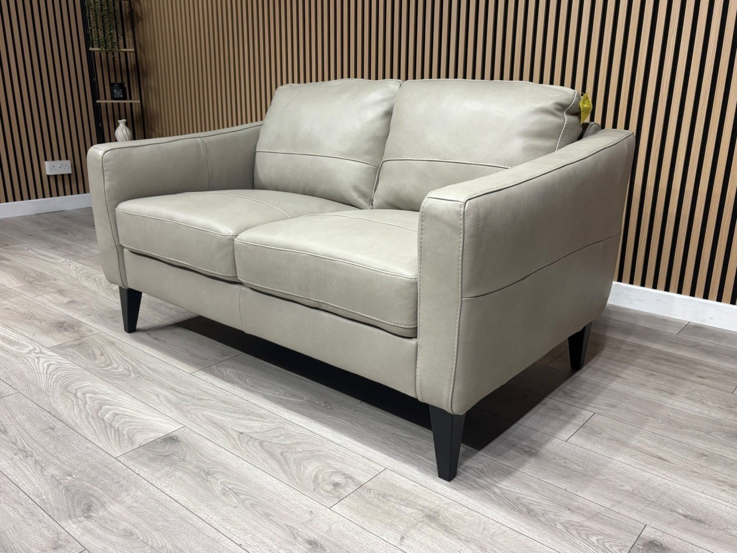 John Lewis BAILEY Style 2 Seater Stone Leather Sofa RRP £1695
