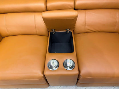 VENICE Leather 3 Seater + 2 Seater Console Power Recliner Sofa Set - RRP £4,598