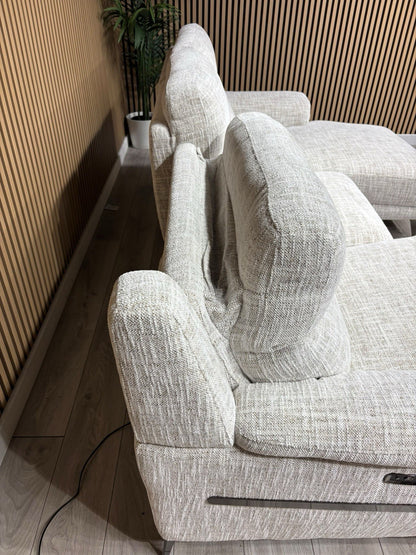 Furniture Village ECLIPSE Fabric Power Recliner RHF Chaise Corner Sofa RRP £2245