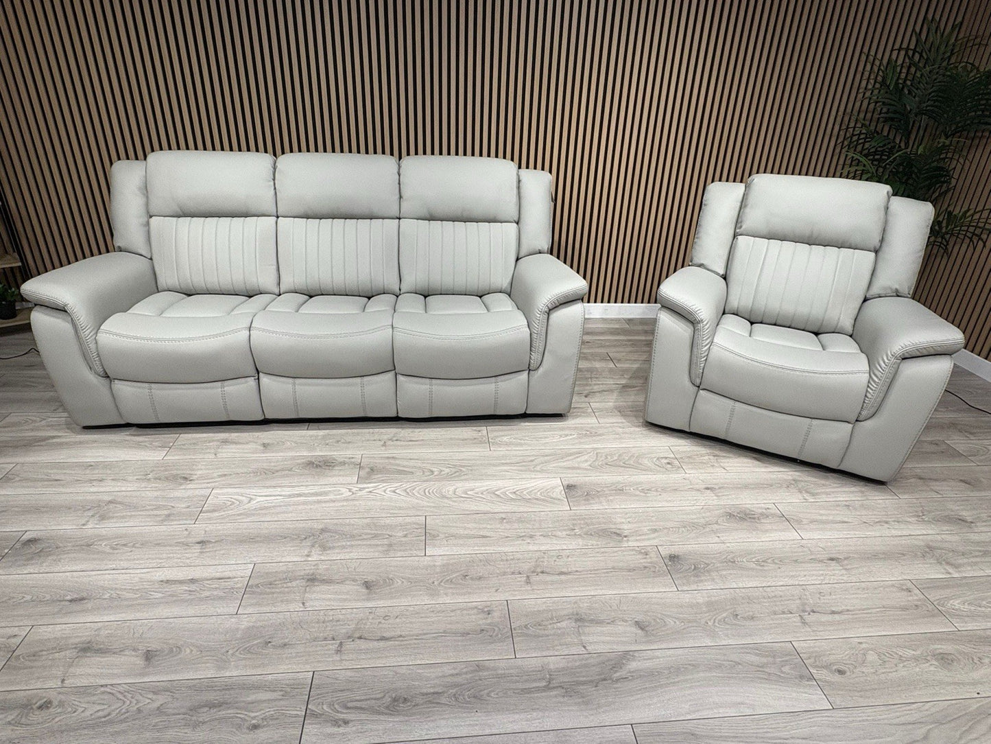DOMINO Leather 3 Seater Sofa + Armchair Set, Power Recliners - RRP £2,795