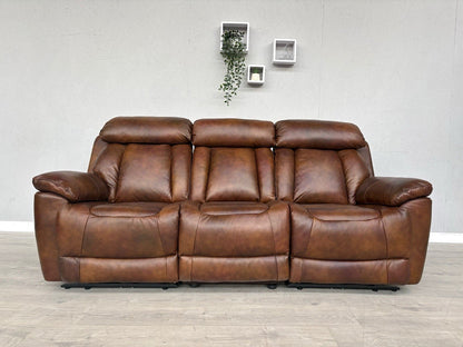 DFS Bravado Leather 3 Seater Sofa, Power Recliners, Fold Down Table - RRP £1,999