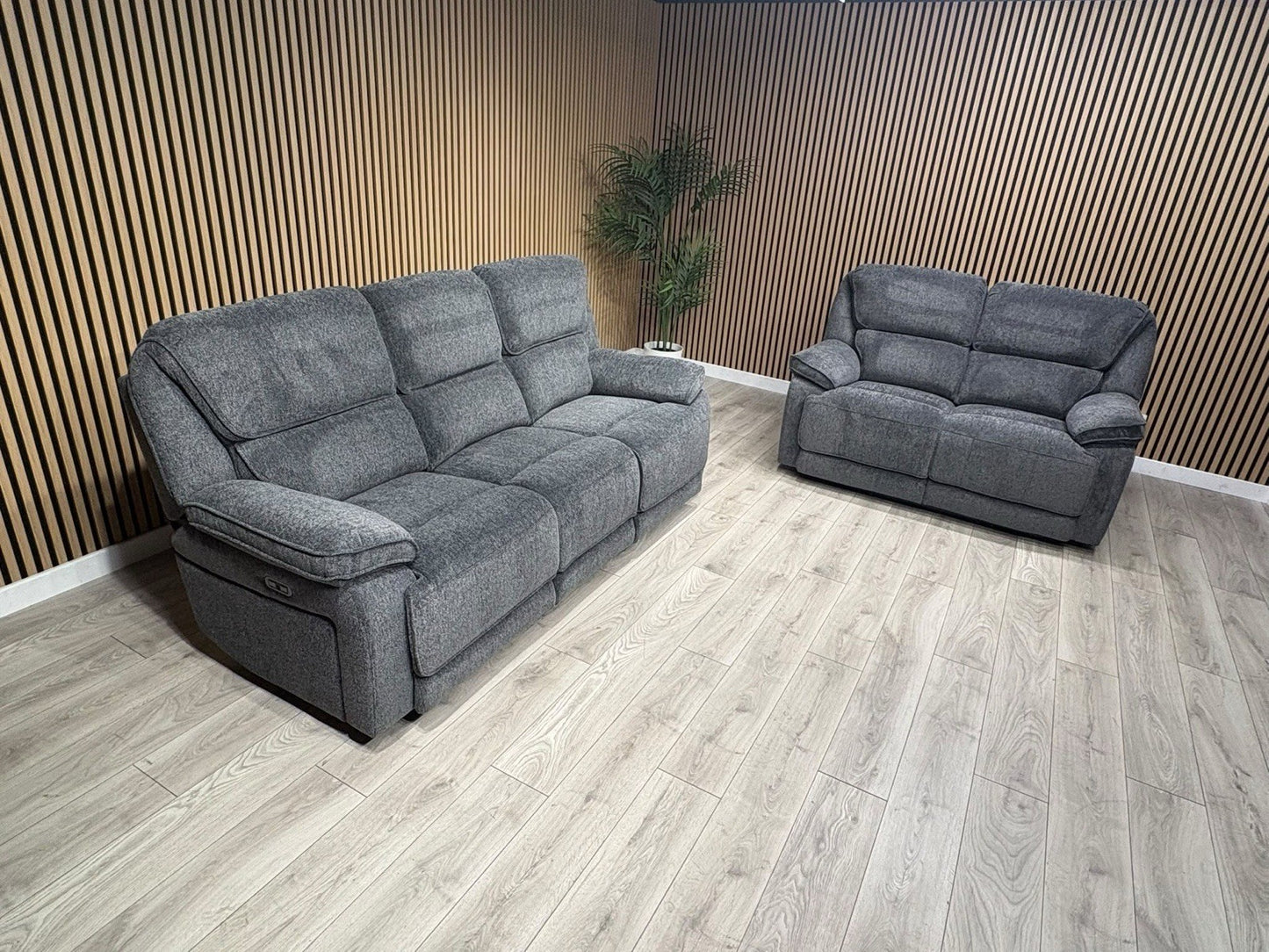 ORLANDO Fabric 3 Seater + 2 Seater Power Recliner Sofa Set - RRP £3398