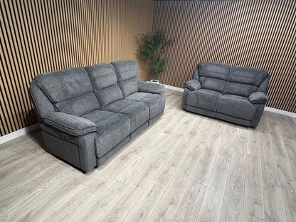 ORLANDO Fabric 3 Seater + 2 Seater Power Recliner Sofa Set - RRP £3398