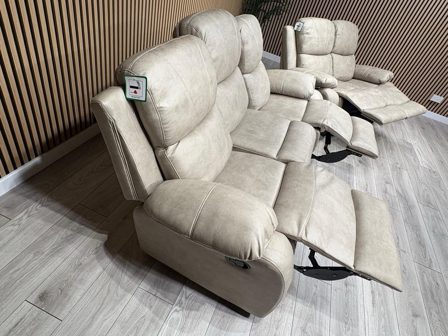 Boston Fabric 3 + 2 Seater Sofa Set, Manual Recliners - RRP £1999