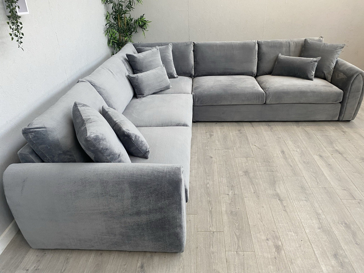 Sofology - MARBLE ARCH Style Fabric Large 2 Corner 2 Sofa, Grey - RRP £3,999
