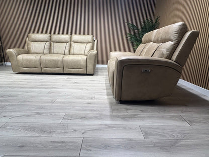 DFS 3 Seater + 2 Seater Fabric Power Recliner Sofa Set - RRP £3698