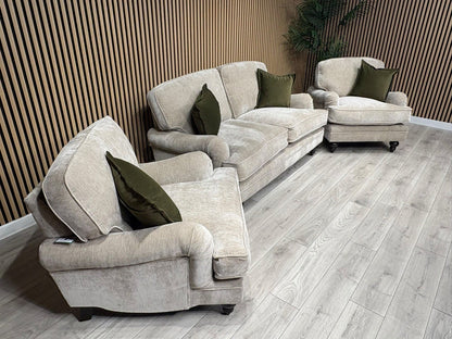 Laura Ashley HERITAGE Style Fabric 2 Seater Sofa + 2x Armchairs Set - RRP £3725
