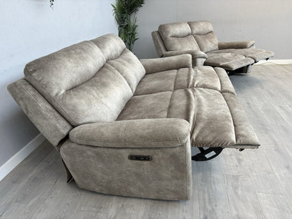 Furniture Village SLOANE Fabric 3 + 2 Seater Power Recliner Sofa Set - RRP £1890
