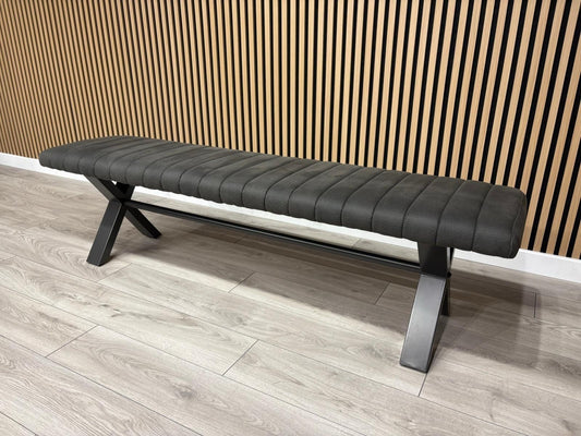 Furniture Village MOON Fabric 180cm Dining Bench, Dark Grey - RRP £339