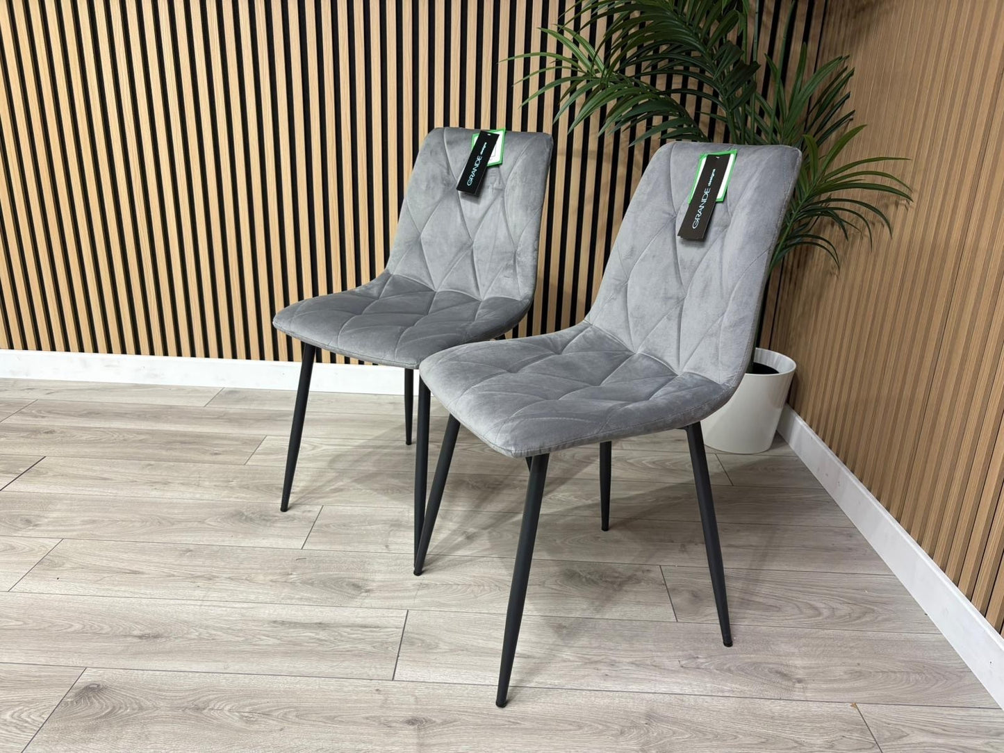 NEXT Sample - Brushed velvet dining chairs