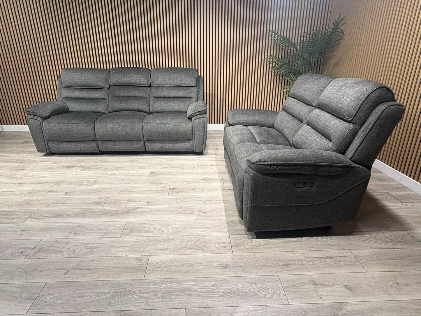 DFS New Lawson Power Recliner 3+2 Seater Sofa Set + Fold Down Table - RRP £2498