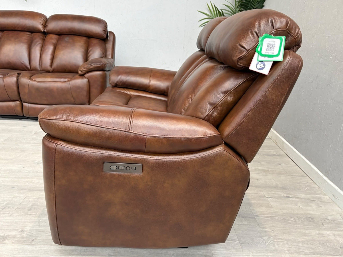 DFS Bravado Leather 2+2 Seater Power Recliner Sofa Set - RRP £3798