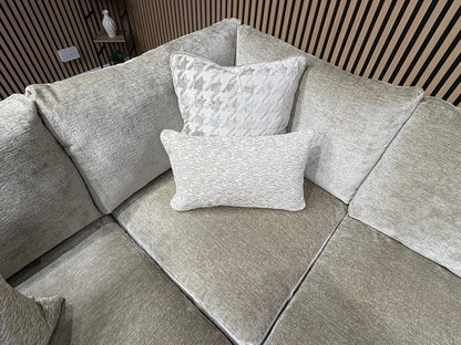 Ashley Manor ADISA Fabric LHF Corner Sofa Set, Pebble - RRP £2,999
