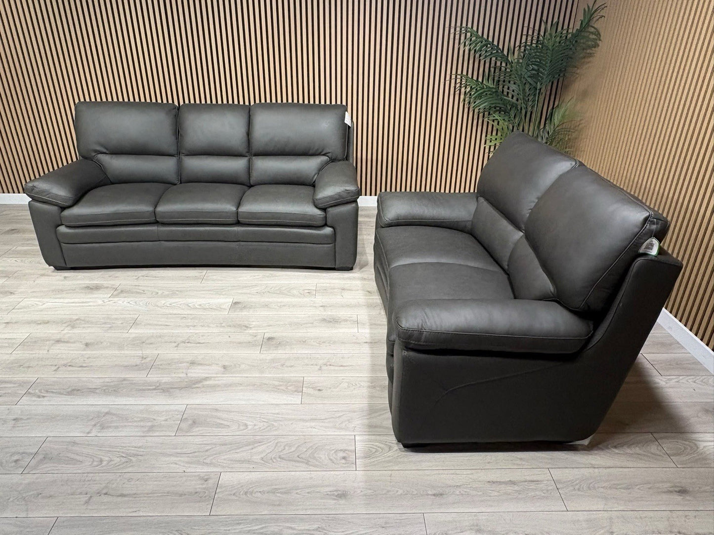 DFS Brooker Leather 3 Seater + 2 Seater Static Sofa Set  - RRP £3690