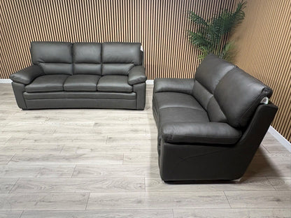 DFS Brooker Leather 3 Seater + 2 Seater Static Sofa Set  - RRP £3690