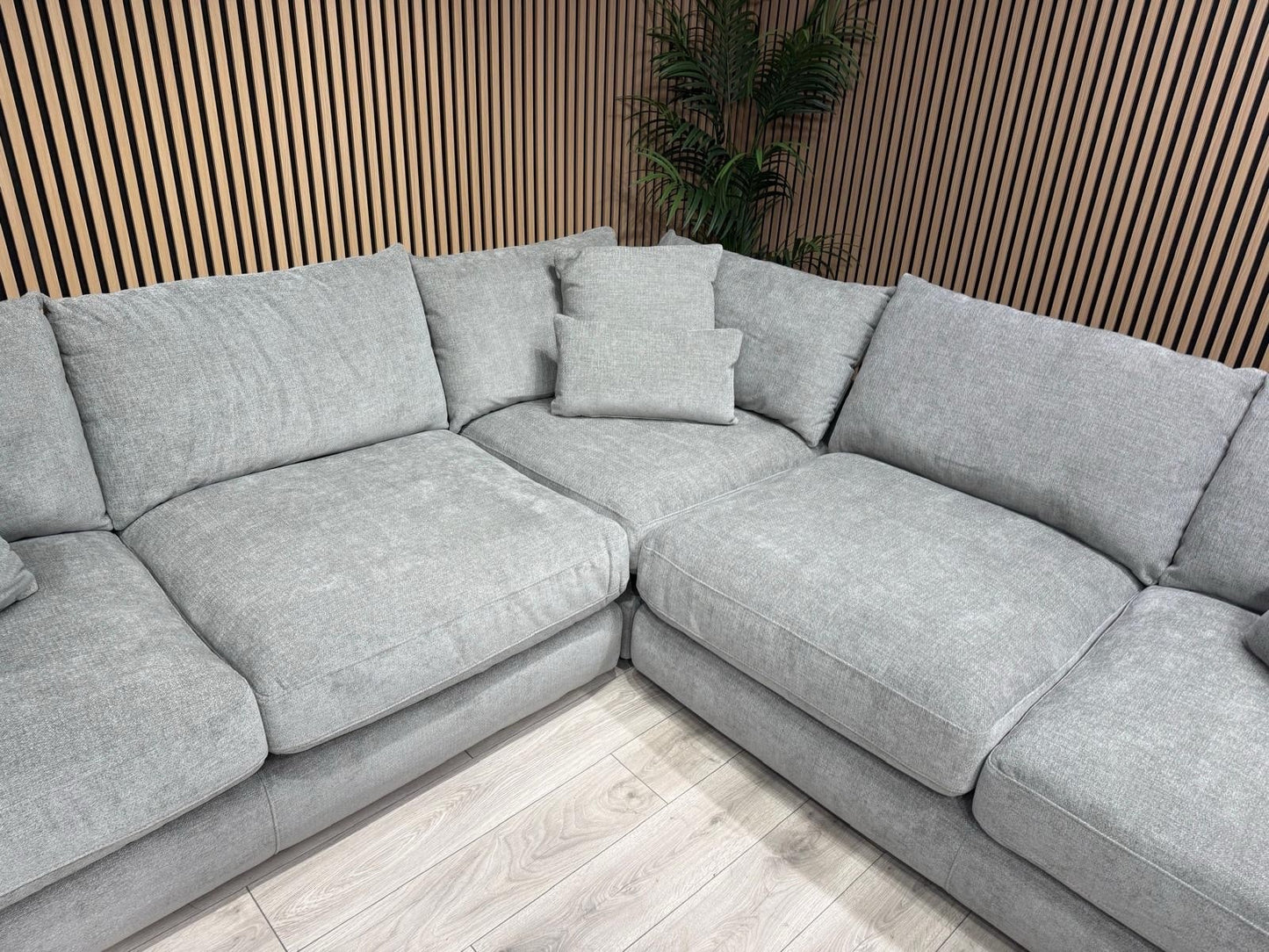METZ Premium Fabric Large Corner Sofa, Cloud Grey - RRP £3,499