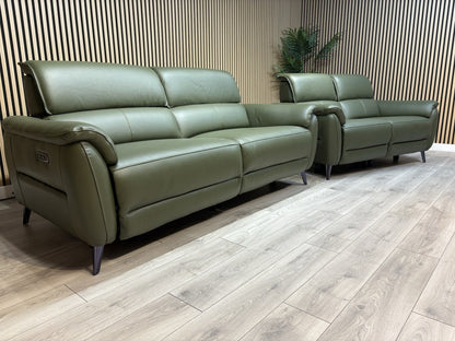 Furniture Village JUDE Style Leather 3 + 2 Seater Power Sofa Set - RRP £4,690
