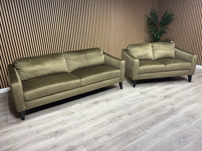 John Lewis BAILEY Style Fabric 3 Seater + 2 Seater Sofa Set, Olive - RRP £2,978