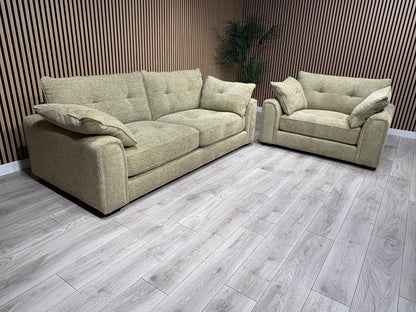 Davina Fabric Large 3 Seater Sofa + Love Chair Set - RRP £2698