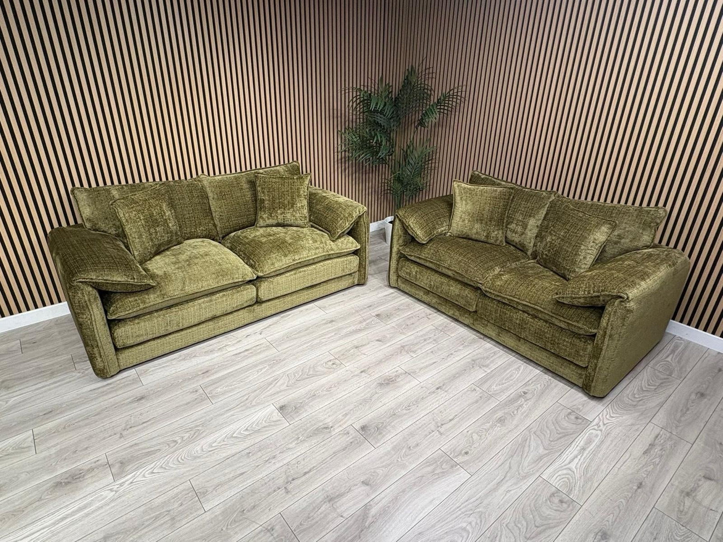SOLICE Fabric 3 Seater + 2 Seater Sofa Set, Green - RRP £2,498