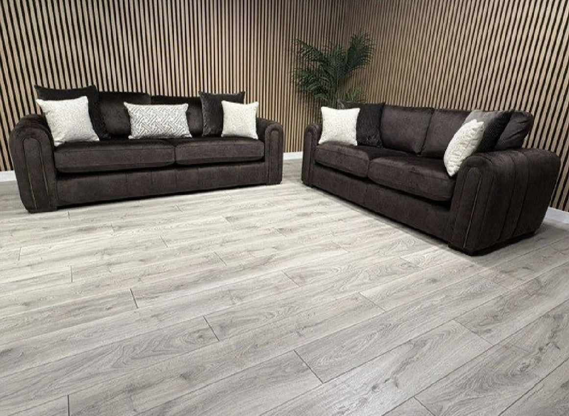 DEVINE Glamour Fabric 3 Seater + 2 Seater Sofa Set,  Bournville - RRP £2,698