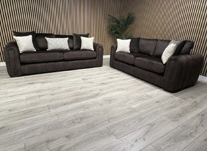 DEVINE Glamour Fabric 3 Seater + 2 Seater Sofa Set,  Bournville - RRP £2,698