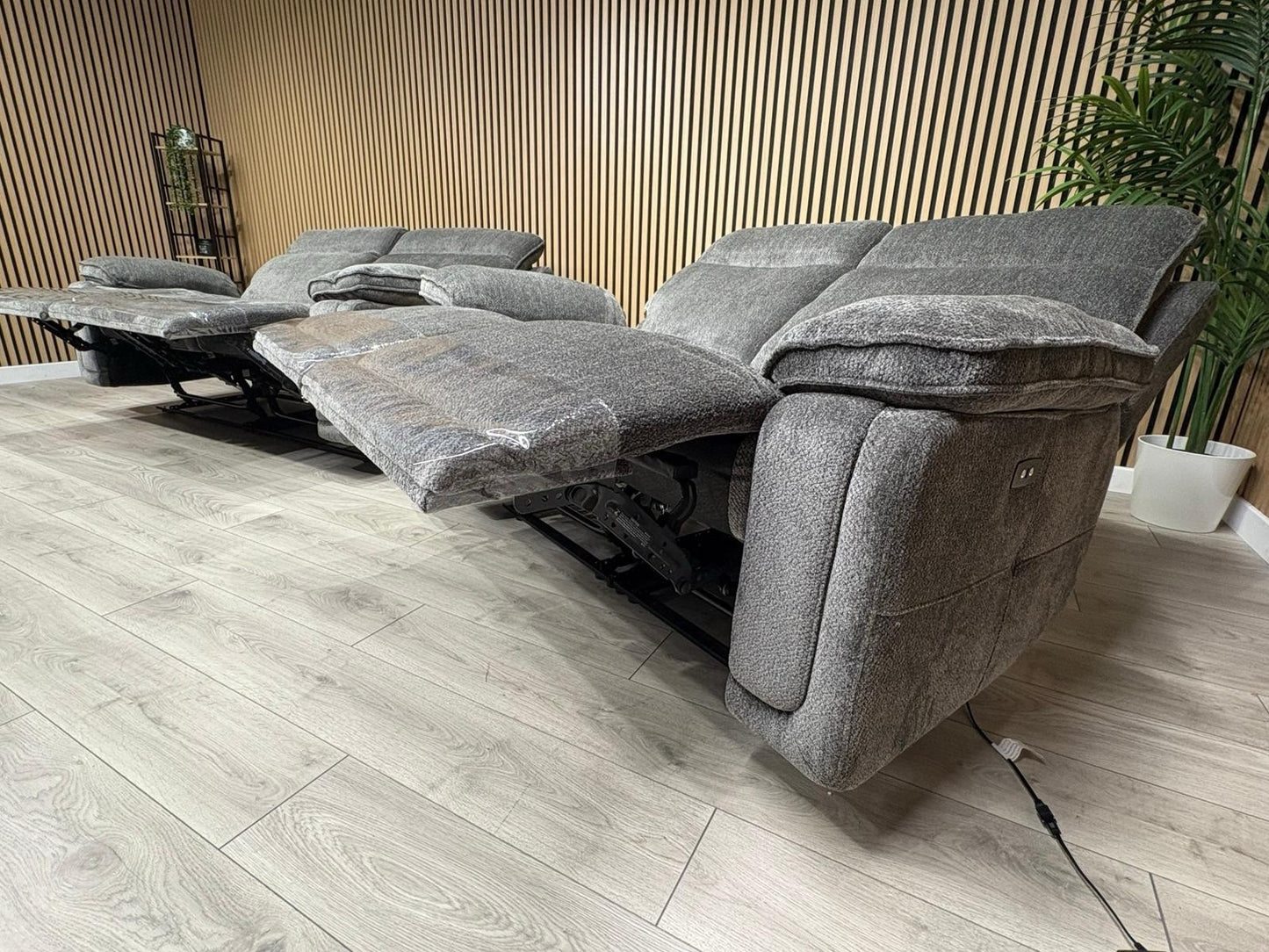 DFS Sample - Cadenza Style Fabric 3 + 2 Seater Power Sofa Set - RRP £2898