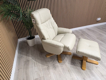 Relaxed Swivel Recliner Chair + Footstool RRP £1099