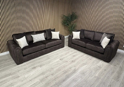 DEVINE Glamour Fabric 3 Seater + 2 Seater Sofa Set,  Bournville - RRP £2,698