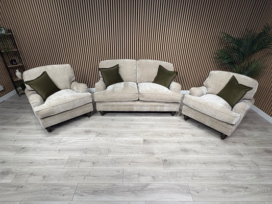 Laura Ashley HERITAGE Style Fabric 2 Seater Sofa + 2x Armchairs Set - RRP £3725
