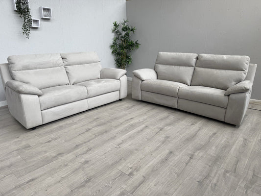 F. Village Nicoletti PEPINO 2 x 3 Seater Fabric Sofas Power Recliner - RRP £4810