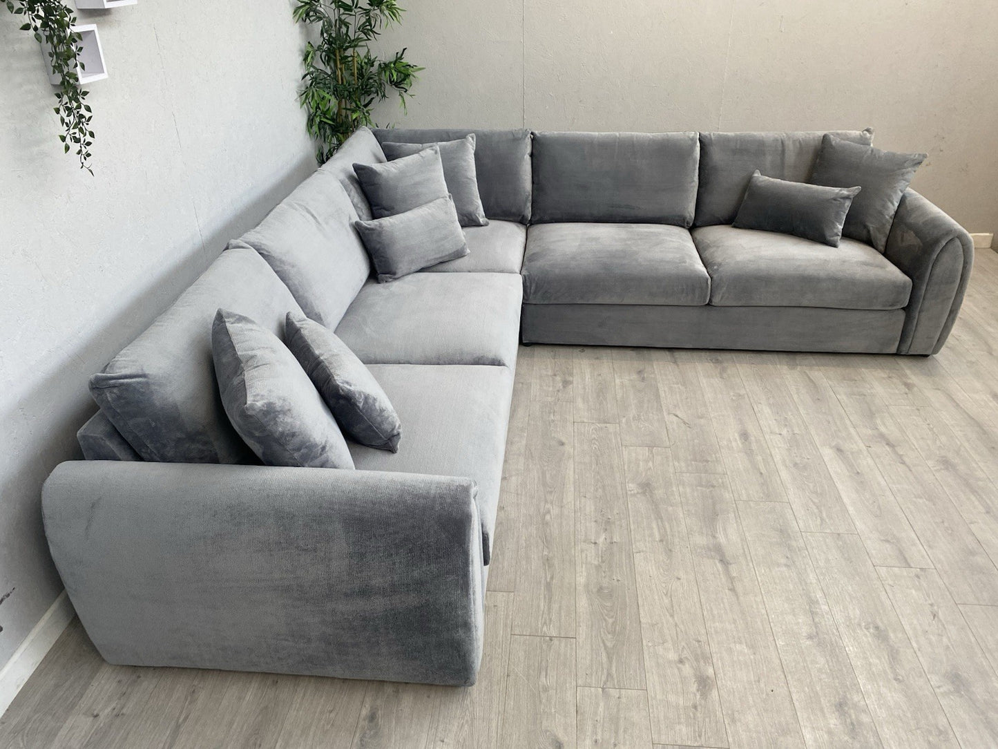 Sofology - MARBLE ARCH Style Fabric Large 2 Corner 2 Sofa, Grey - RRP £3,999