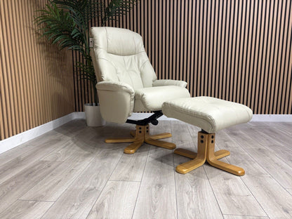 Relaxed Swivel Recliner Chair + Footstool RRP £1099