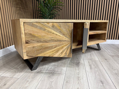 NEXT Sample - Geo Mango Wood TV Unit - RRP: £1095