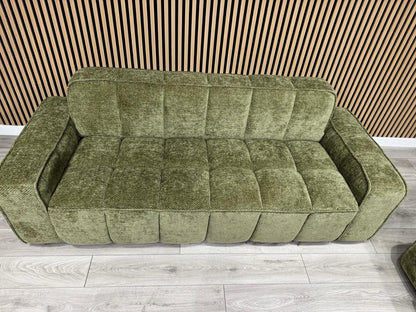 PARIS Fabric 3 Seater + 2 Seater Sofa Set, Olive - RRP £2,578
