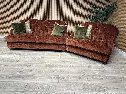 Alexander & James 3 Seater Button Back Sofa + Love Chair, RRP: £2895