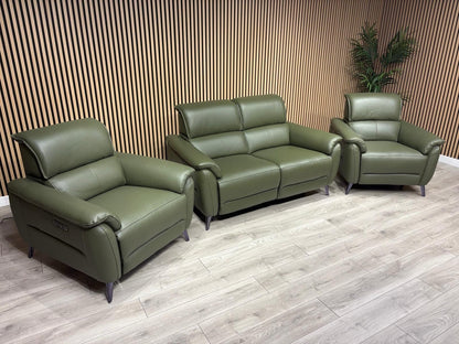 Furniture Village JUDE Style Leather 2 Seater Sofa + 2 x Armchairs - RRP £6,485