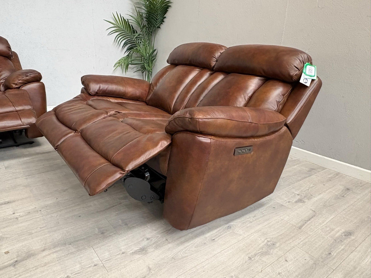 DFS Bravado Leather 2+2 Seater Power Recliner Sofa Set - RRP £3798