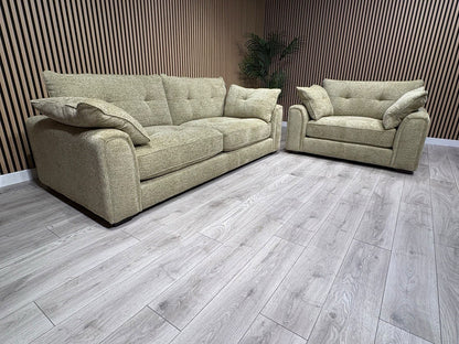 Davina Fabric Large 3 Seater Sofa + Love Chair Set - RRP £2698